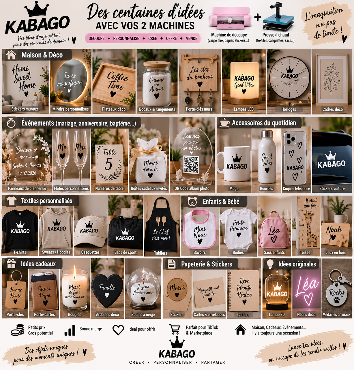 Catalogue des créations personnalisées KABAGO